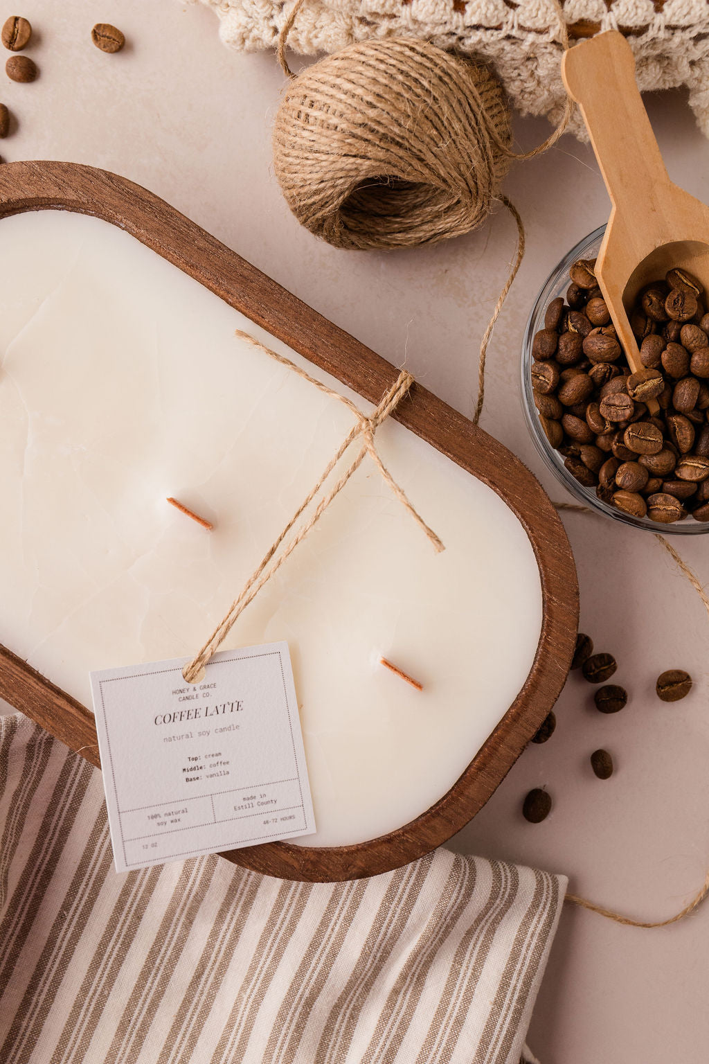 Coffee Latte Dough Bowl Candle Style 2
