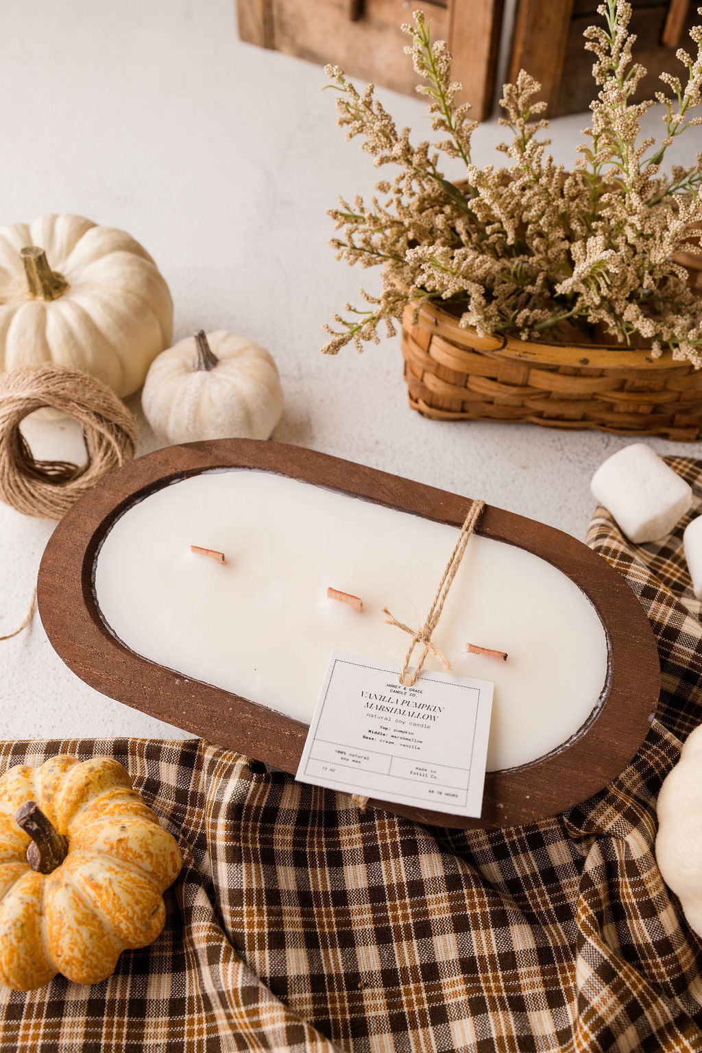Vanilla Pumpkin Marshmallow Dough Bowl Candle