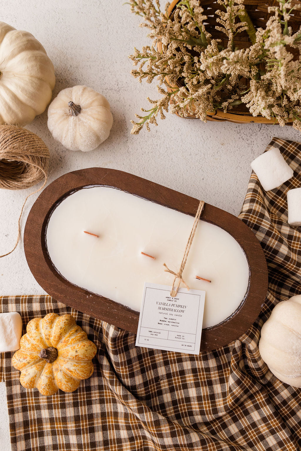 Vanilla Pumpkin Marshmallow Dough Bowl Candle