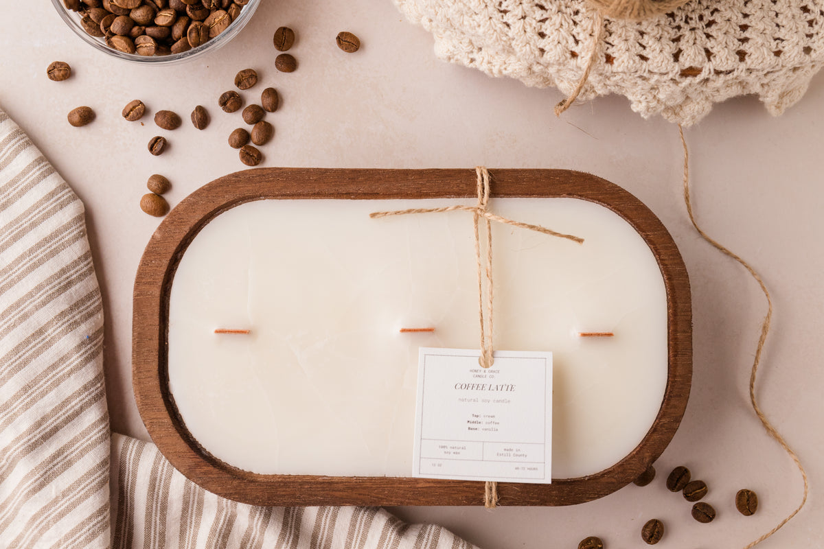 Coffee Latte Dough Bowl Candle Style 2