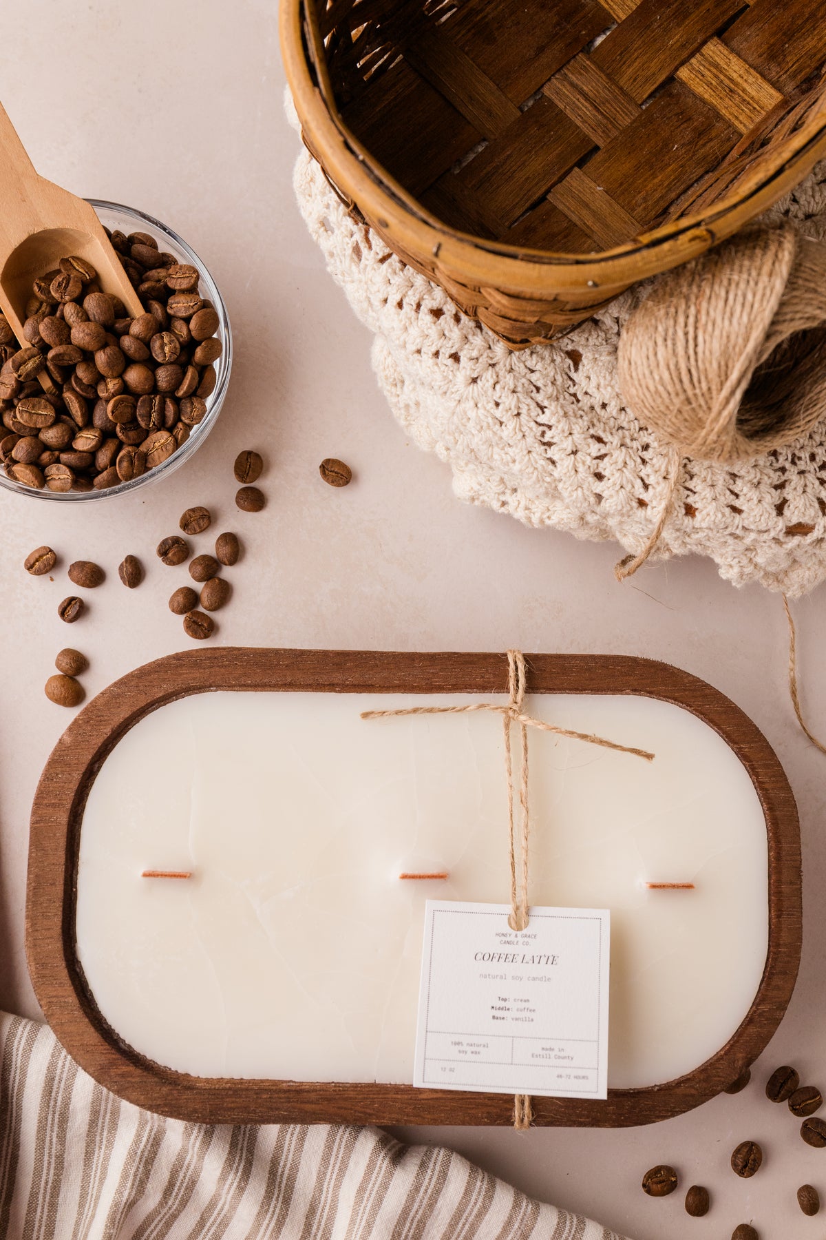 Coffee Latte Dough Bowl Candle Style 2