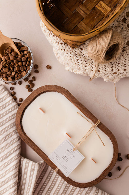 Coffee Latte Dough Bowl Candle Style 2
