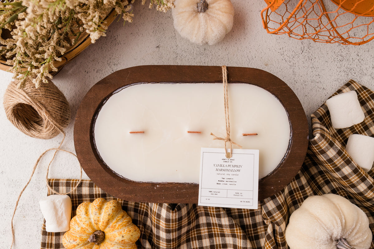 Vanilla Pumpkin Marshmallow Dough Bowl Candle
