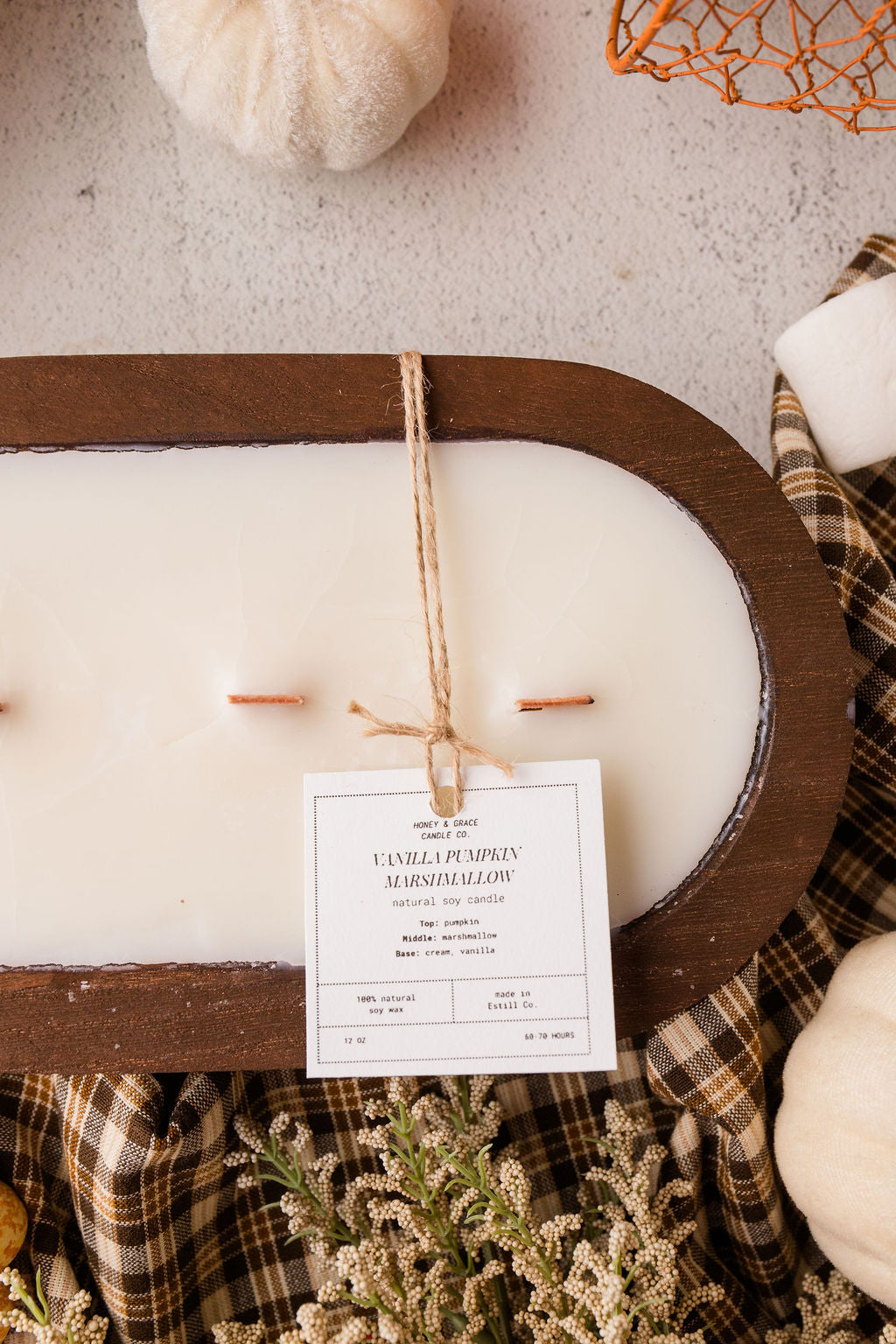 Vanilla Pumpkin Marshmallow Dough Bowl Candle