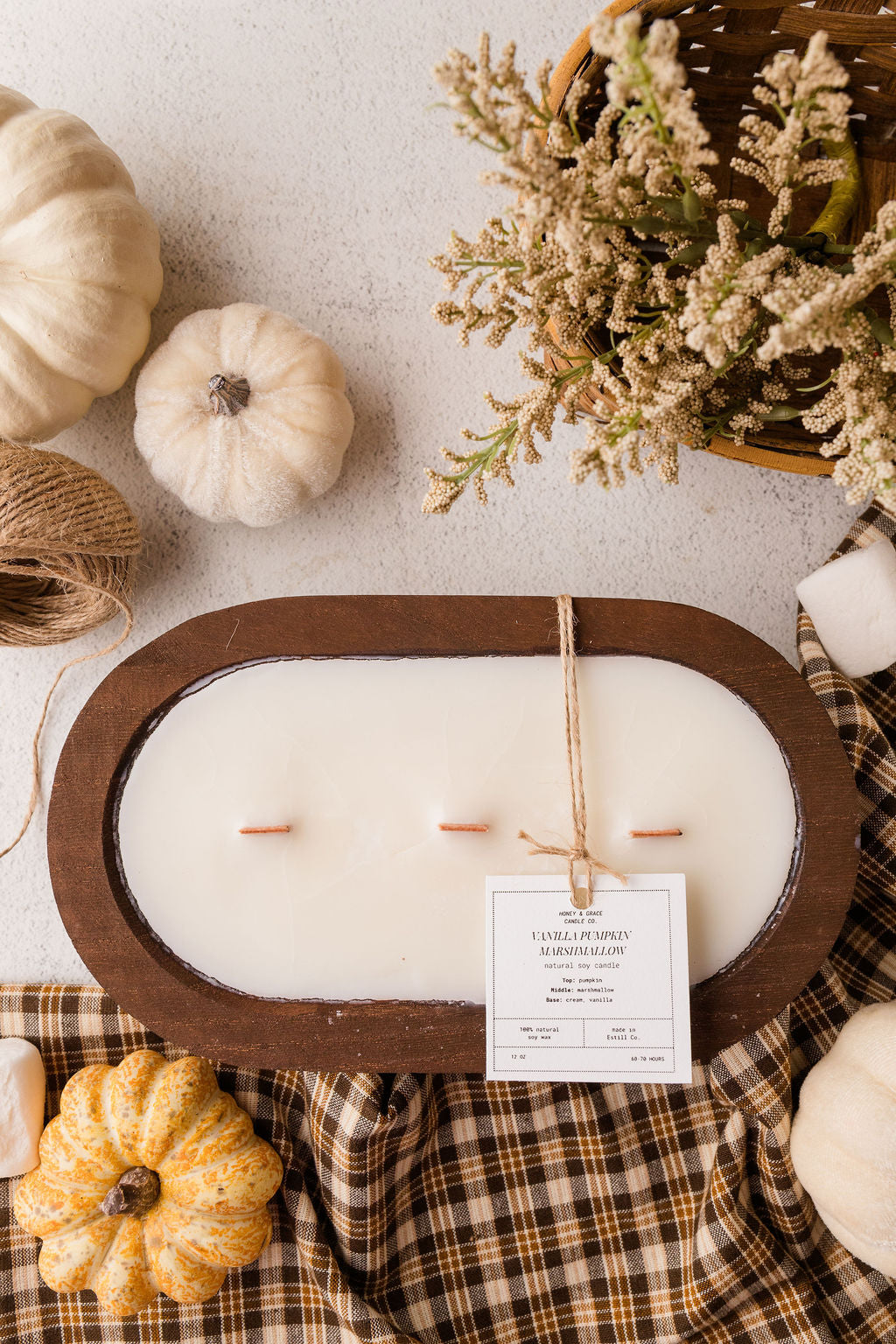 Vanilla Pumpkin Marshmallow Dough Bowl Candle