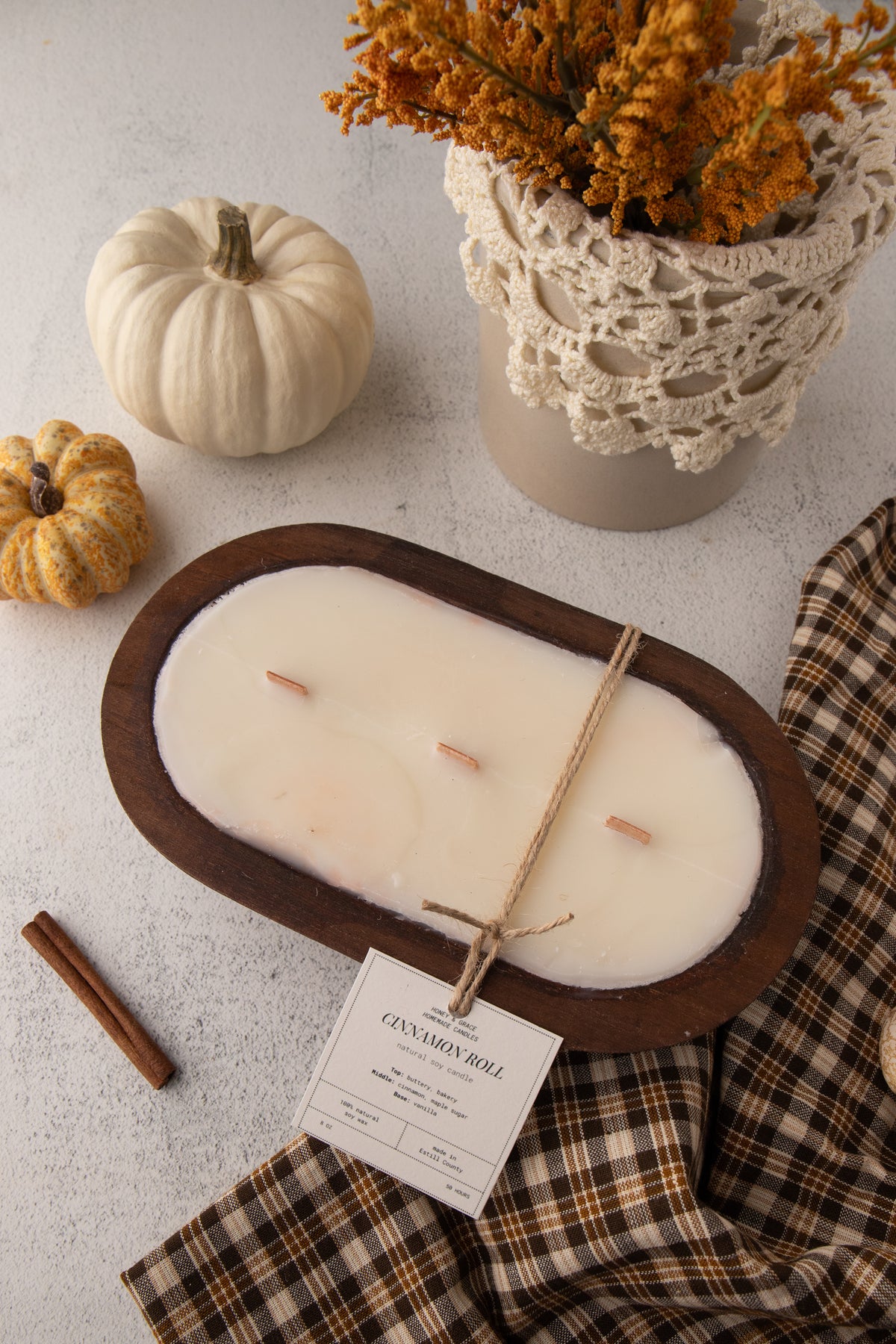 Cinnamon Roll Dough Bowl Candle