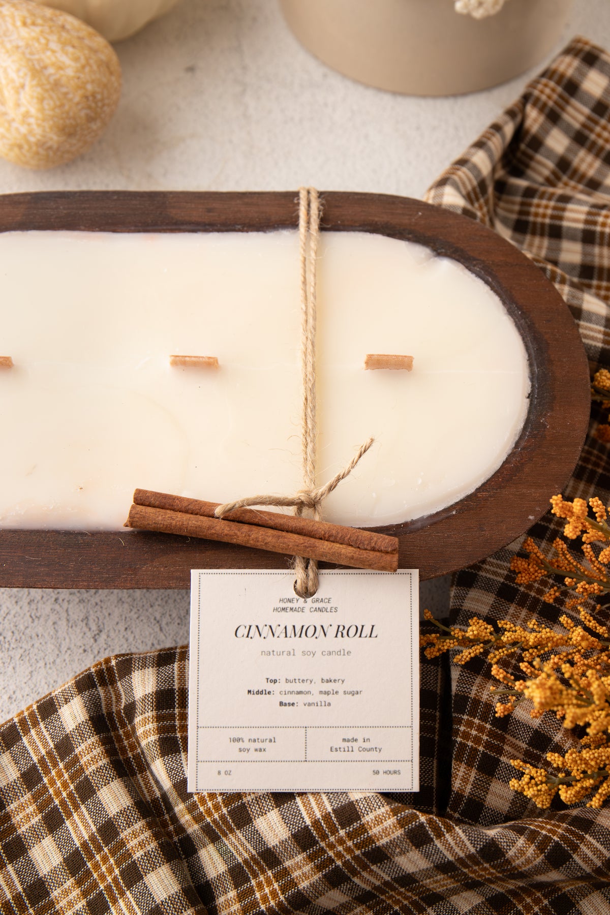 Cinnamon Roll Dough Bowl Candle