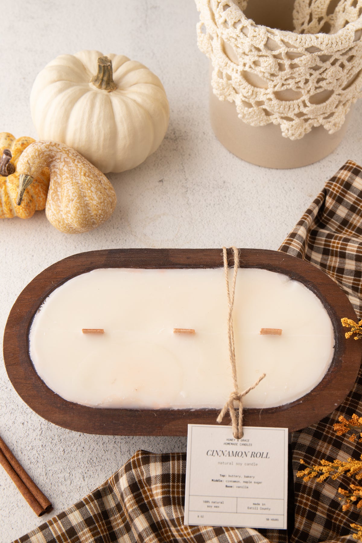 Cinnamon Roll Dough Bowl Candle