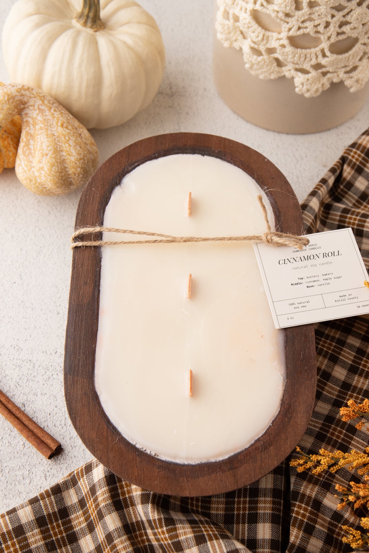 Cinnamon Roll Dough Bowl Candle
