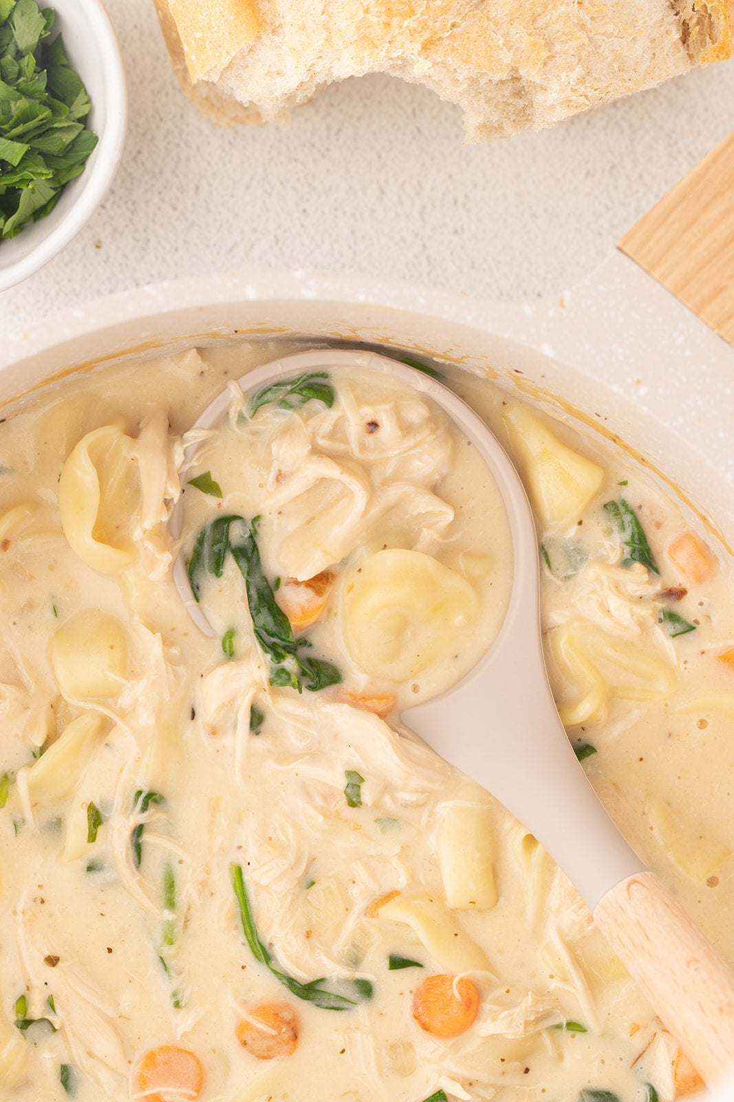 Creamy Chicken Tortellini Soup - Exclusive