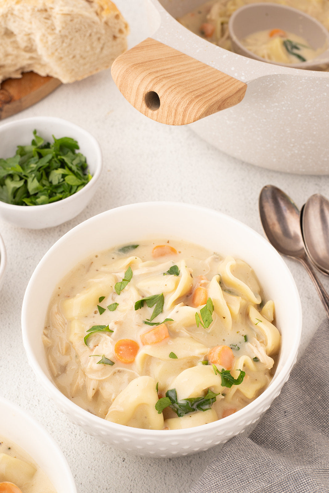 Creamy Chicken Tortellini Soup - Exclusive