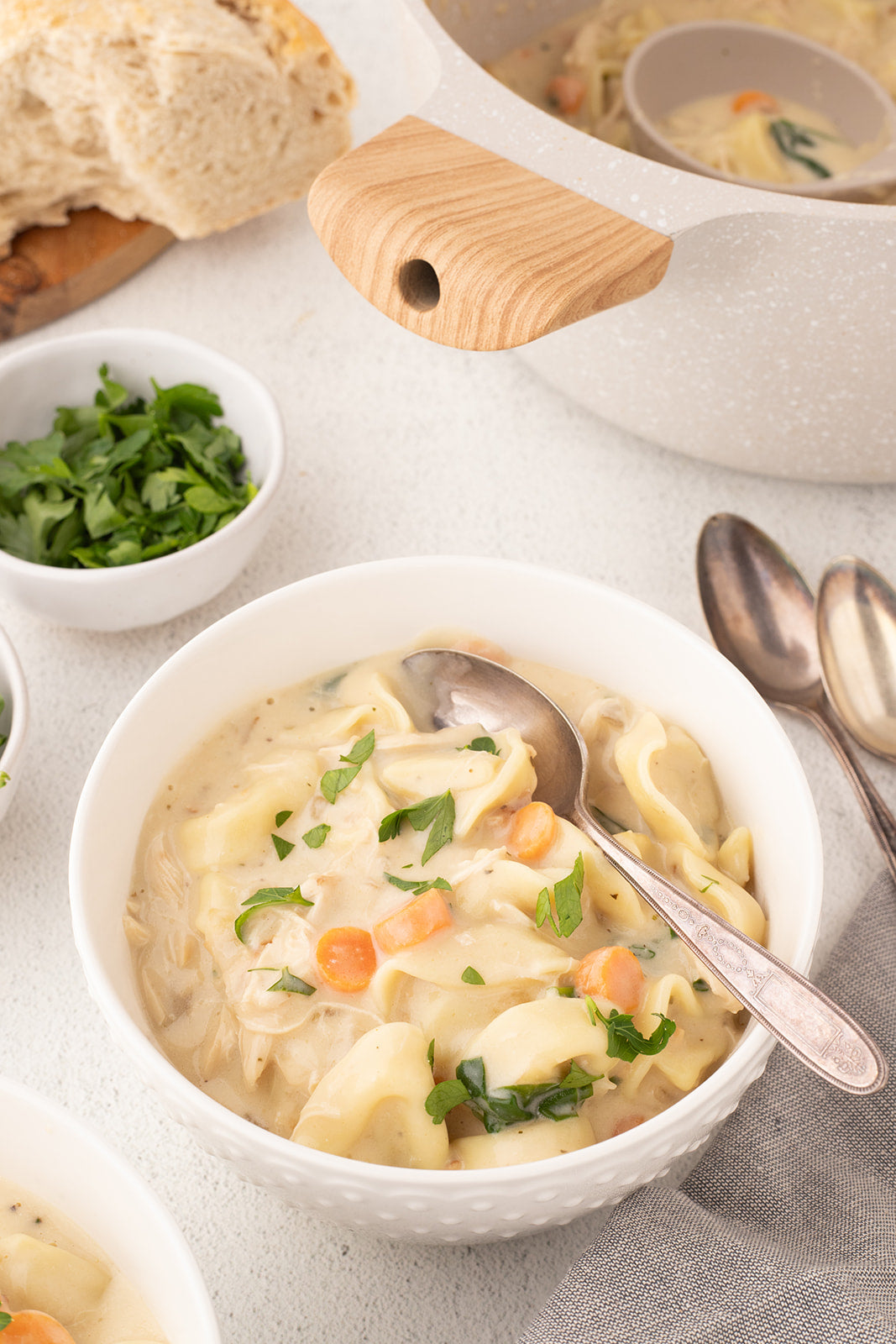 Creamy Chicken Tortellini Soup - Exclusive