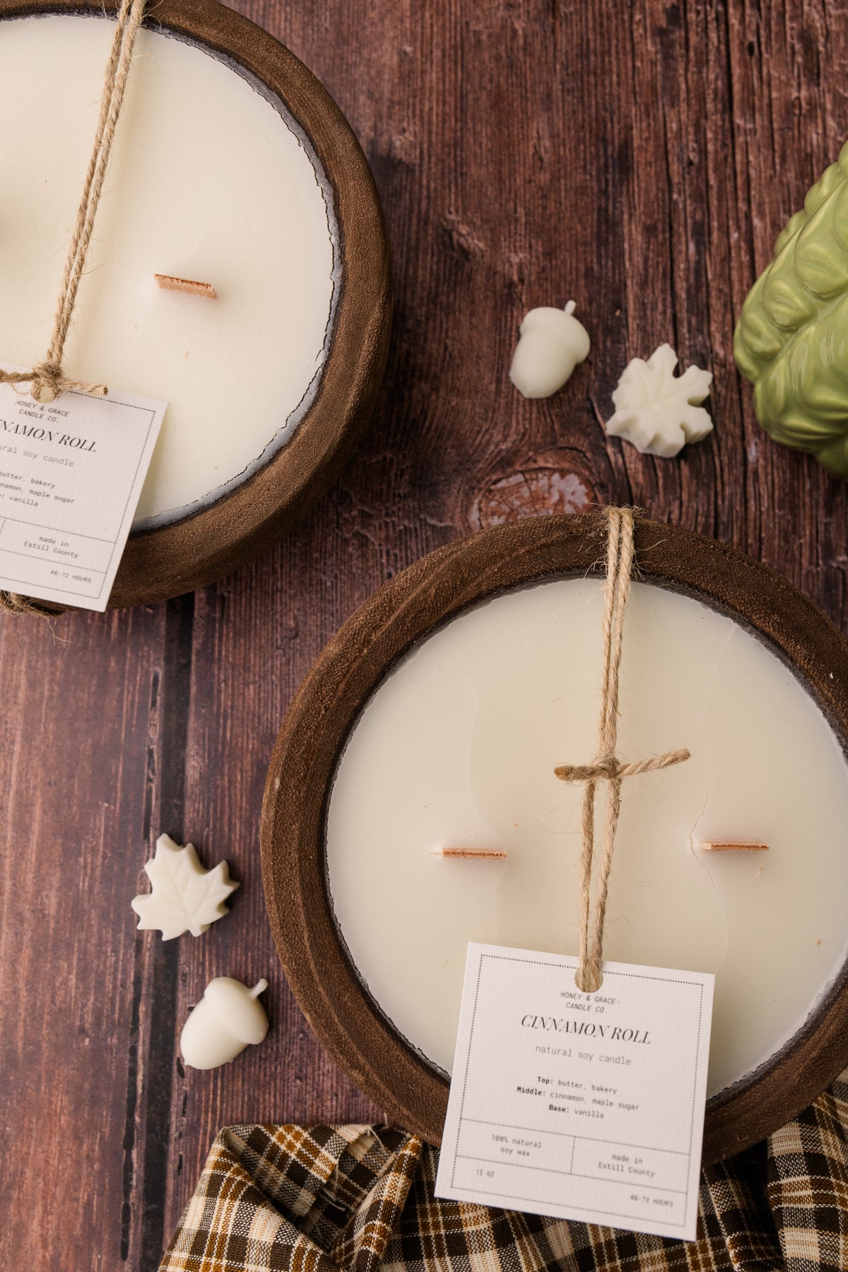 Cinnamon Roll Round Dough Bowl Candle